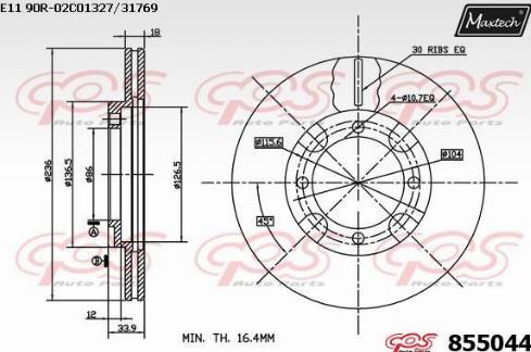 Maxtech 855044.0000 - Bremžu diski ps1.lv