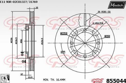 Maxtech 855044.0080 - Bremžu diski ps1.lv