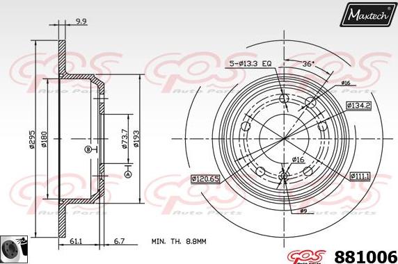 Maxtech 855045 - Bremžu diski ps1.lv