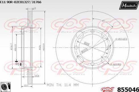 Maxtech 855046.0060 - Bremžu diski ps1.lv