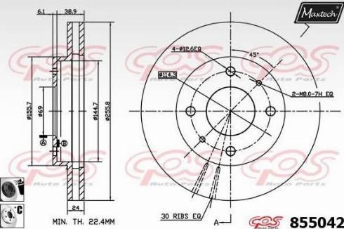 Maxtech 855042.6060 - Bremžu diski ps1.lv