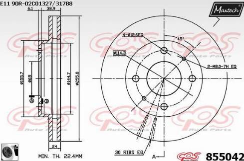 Maxtech 855042.0060 - Bremžu diski ps1.lv