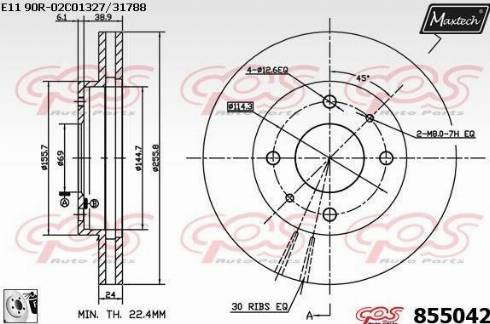 Maxtech 855042.0080 - Bremžu diski ps1.lv