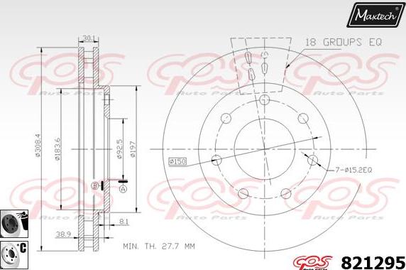 Maxtech 855042 - Bremžu diski ps1.lv