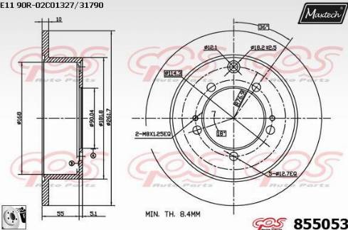 Maxtech 855053.0080 - Bremžu diski ps1.lv