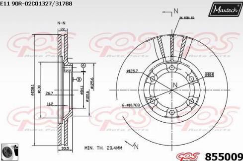 Maxtech 855009.0060 - Bremžu diski ps1.lv