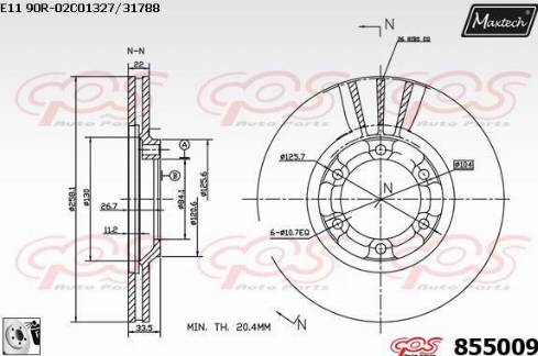 Maxtech 855009.0080 - Bremžu diski ps1.lv