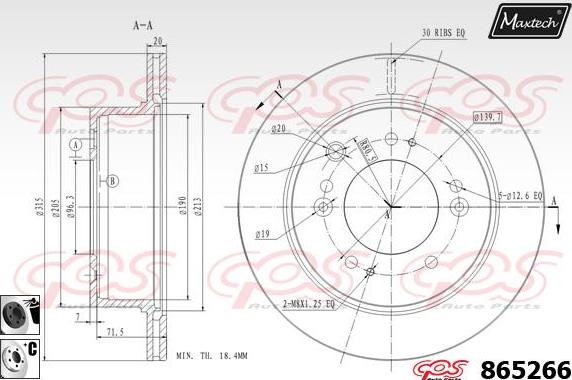 Maxtech 855009 - Bremžu diski ps1.lv