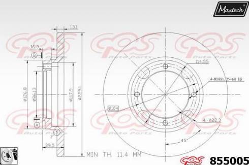 Maxtech 855005.0080 - Bremžu diski ps1.lv