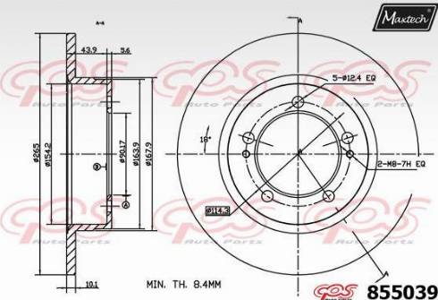 Maxtech 855039.0000 - Bremžu diski ps1.lv