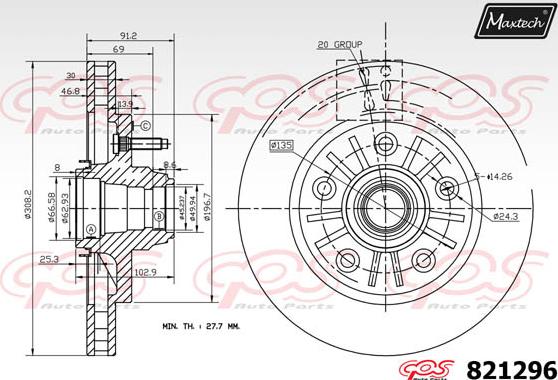 Maxtech 855039 - Bremžu diski ps1.lv