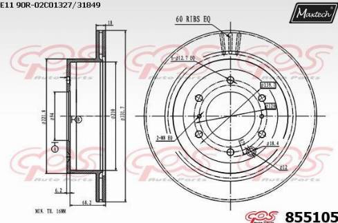 Maxtech 855105.0000 - Bremžu diski ps1.lv