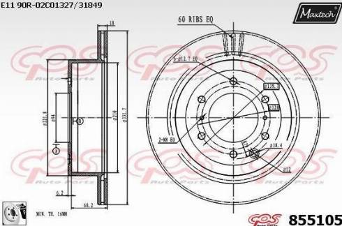 Maxtech 855105.0080 - Bremžu diski ps1.lv