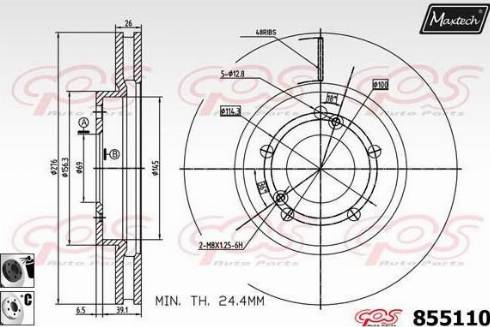 Maxtech 855110.6060 - Bremžu diski ps1.lv