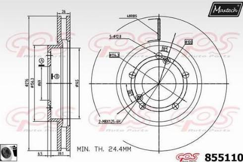 Maxtech 855110.0060 - Bremžu diski ps1.lv