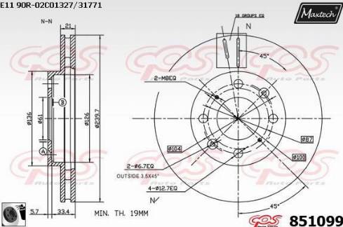 Maxtech 851099.0060 - Bremžu diski ps1.lv