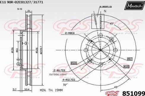 Maxtech 851099.0000 - Bremžu diski ps1.lv