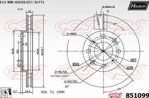 Maxtech 851099.0080 - Bremžu diski ps1.lv