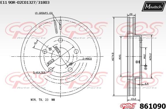 Maxtech 851090 - Bremžu diski ps1.lv