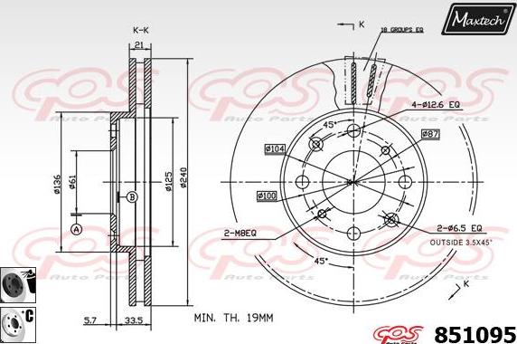 Maxtech 851059 - Bremžu diski ps1.lv