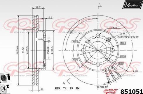 Maxtech 851051.6060 - Bremžu diski ps1.lv