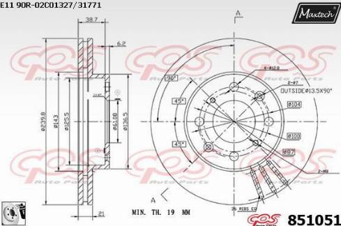 Maxtech 851051.0080 - Bremžu diski ps1.lv