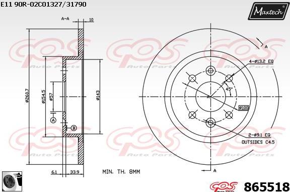 Maxtech 851061 - Bremžu diski ps1.lv