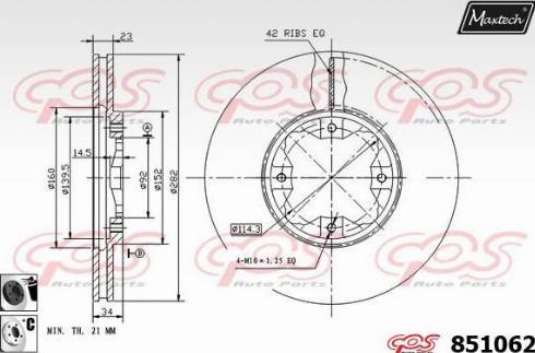 Maxtech 851062.6060 - Bremžu diski ps1.lv