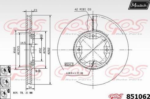 Maxtech 851062.6880 - Bremžu diski ps1.lv