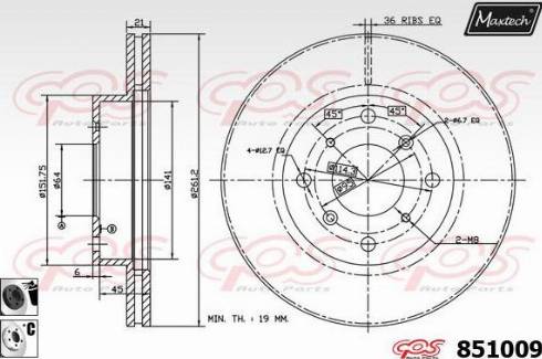 Maxtech 851009.6060 - Bremžu diski ps1.lv