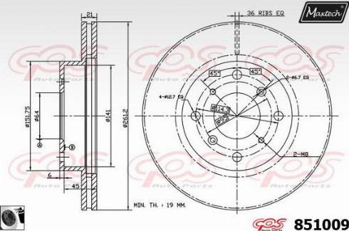 Maxtech 851009.0060 - Bremžu diski ps1.lv