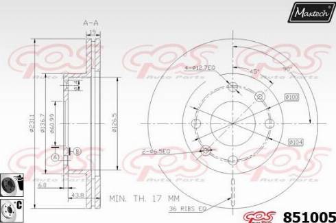 Maxtech 851005.6060 - Bremžu diski ps1.lv