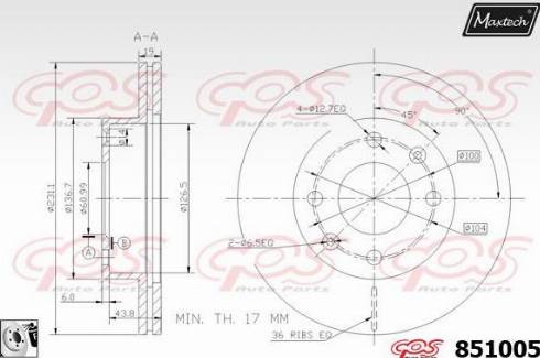 Maxtech 851005.0080 - Bremžu diski ps1.lv