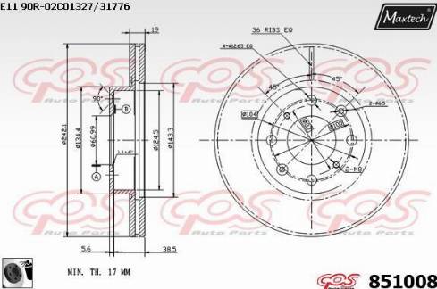 Maxtech 851008.0060 - Bremžu diski ps1.lv