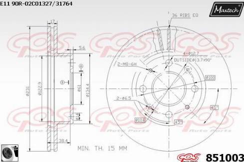 Maxtech 851003.0060 - Bremžu diski ps1.lv