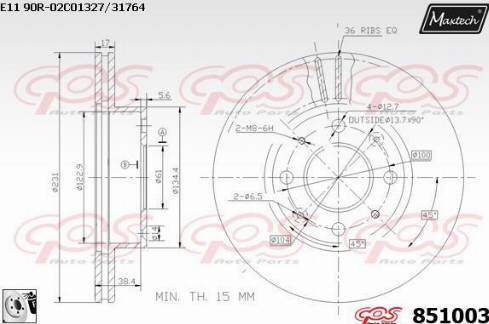 Maxtech 851003.0080 - Bremžu diski ps1.lv