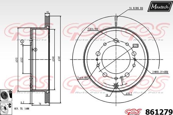 Maxtech 851002 - Bremžu diski ps1.lv