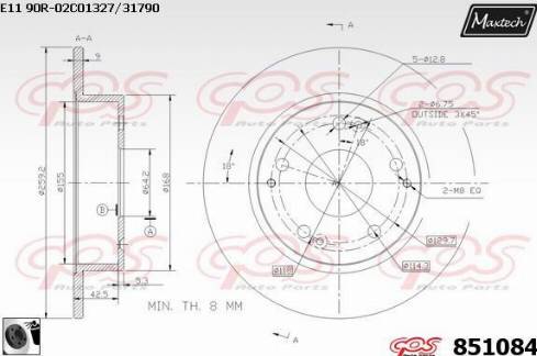 Maxtech 851084.0060 - Bremžu diski ps1.lv