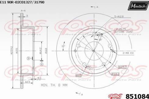 Maxtech 851084.0000 - Bremžu diski ps1.lv