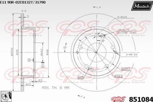 Maxtech 851084.0080 - Bremžu diski ps1.lv