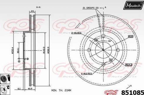 Maxtech 851085.6060 - Bremžu diski ps1.lv