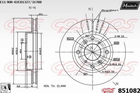 Maxtech 851082.0080 - Bremžu diski ps1.lv