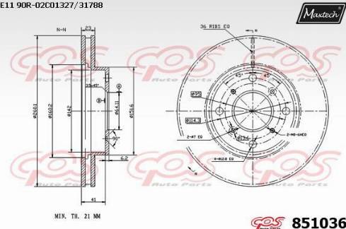 Maxtech 851036.0000 - Bremžu diski ps1.lv