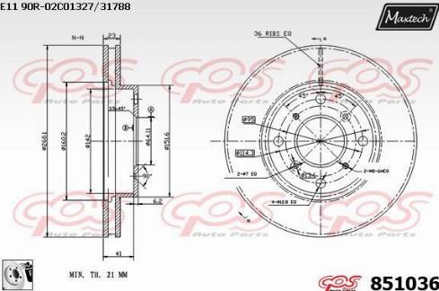 Maxtech 851036.0080 - Bremžu diski ps1.lv