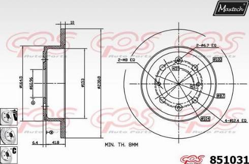 Maxtech 851031.6880 - Bremžu diski ps1.lv