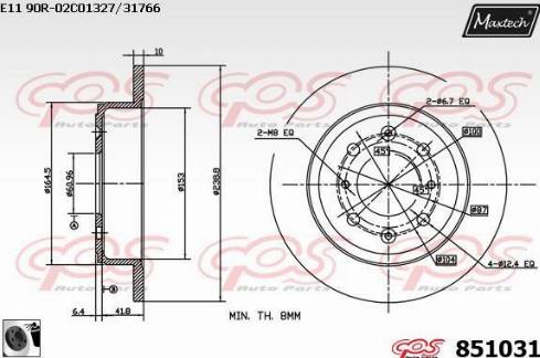 Maxtech 851031.0060 - Bremžu diski ps1.lv