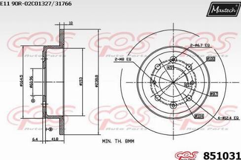 Maxtech 851031.0000 - Bremžu diski ps1.lv