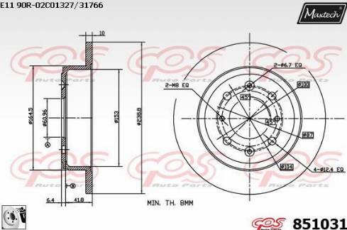 Maxtech 851031.0080 - Bremžu diski ps1.lv