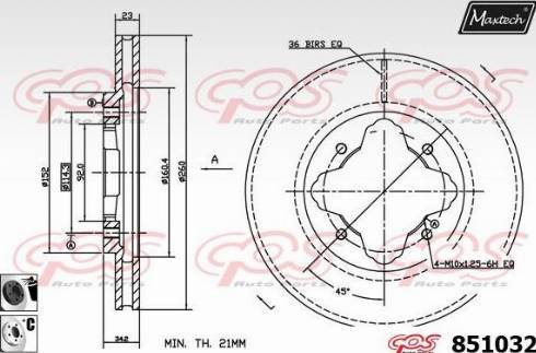 Maxtech 851032.6060 - Bremžu diski ps1.lv