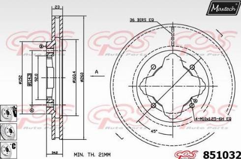 Maxtech 851032.6880 - Bremžu diski ps1.lv